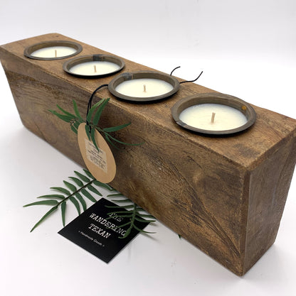 Sugar Mold Candle Holder w/ Candle Tins (4-Hole)